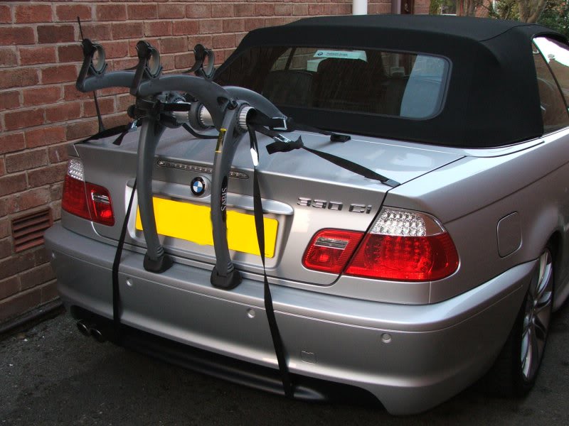 BMW 1 Series Bike Rack fitted to a silver bmw 1 series convertible