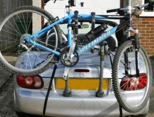Convertible Car Bike Rack - Shown on Mazda MX5